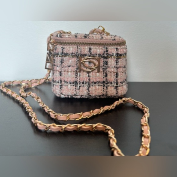 bebe Handbags - Bebe Pink and Black Mini Bag with Chain Strap NWT
